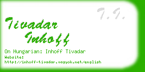 tivadar inhoff business card